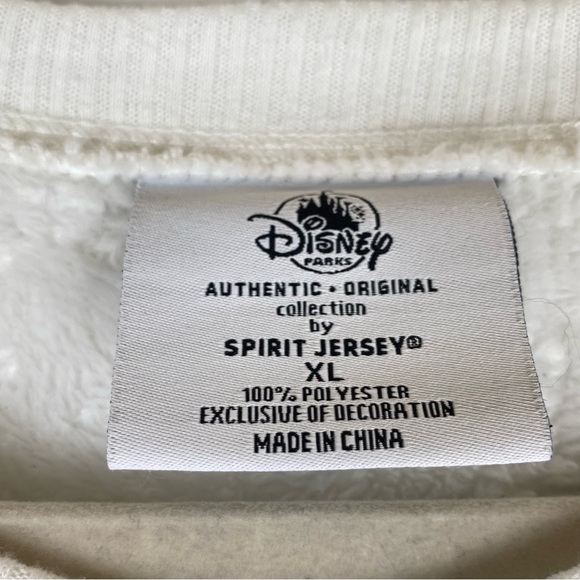 Walt Disney World Spirit Jersey X Large White Silver Fleece Pullover Sweater - Picture 6 of 11